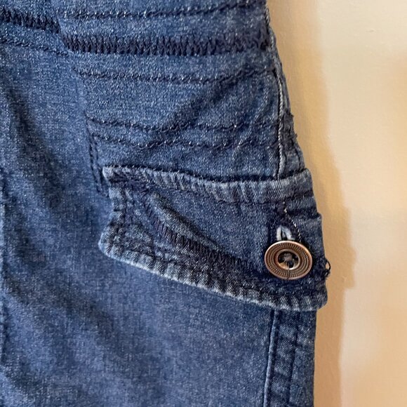 Lightweight Denim Cargo Shorts Elastic Back Waist Size 16 - Picture 5 of 6